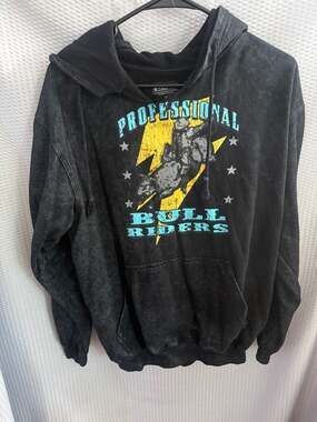 PBR Professional Bull Riders Acid Wash Graphic Hoodie